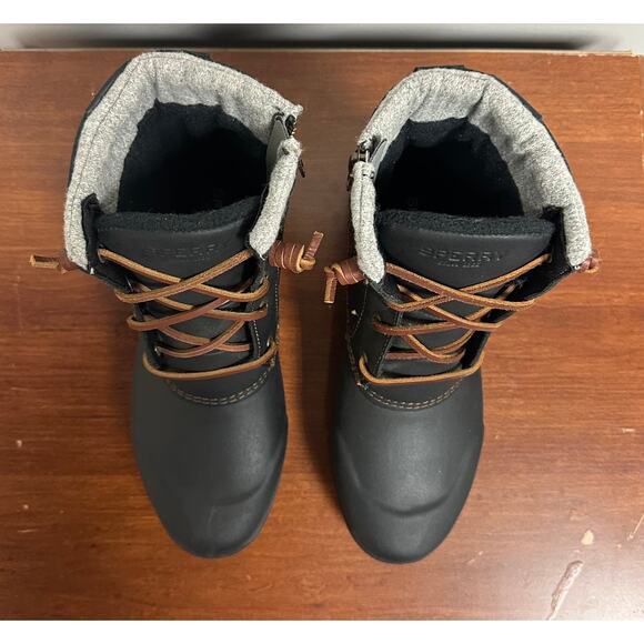 Sperry Black STS82666 Maritime Repel Sz 8 Leather Thinsulate Waterproof Boots - Picture 6 of 9